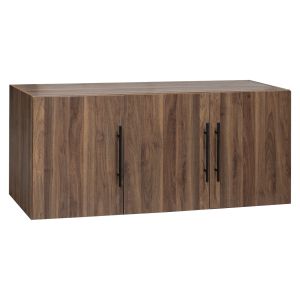 Wardrobe with 3 doors and extension Carys HM747.11 melamine in walnut color 150X55X60 cm.