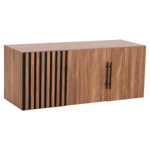 Wardrobe with 3 doors, loft, Harry HM18391.01, melamine, natural wood and black, 150X55.5X60HCM.