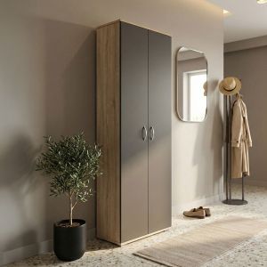 Wardrobe-shoe rack Racka sonoma-anthracite 58x34x186cm