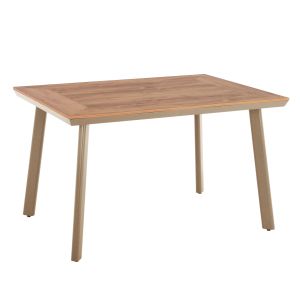 Алуминиева маса Taber HM5562.04 капучино с плот от полидърво 120X80X72.5 см.