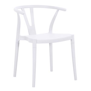 Garden chair Brave HM6625.01 made of polypropylene in white 47X42X84.5 cm.