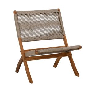 Garden chair Ivy natural acacia wood with beige cord 72X60X75CM