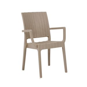 Garden chair Mateo beige color 54X55X85CM