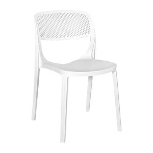 Garden chair Mira without armrests white color 48X55X79CM