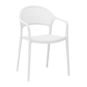 Garden chair Nephele made of polypropylene (pp) white color 57X52X81CM