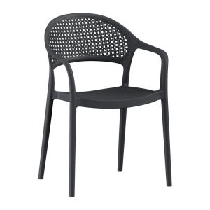 Garden chair Nephele made of polypropylene (pp) black color 57X52X81CM