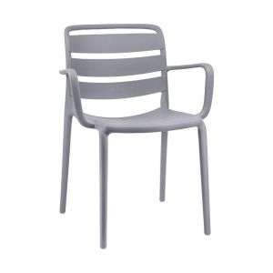Garden chair Talia made of polypropylene (pp) dark gray color 56X60X81CM