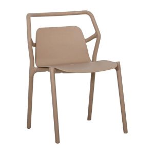 Polypropylene garden chair FL810 with UV protection, beige color 59X54X78CM