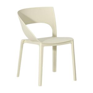 Polypropylene garden chair FL870 with UV protection, white color, 54X60X83CM