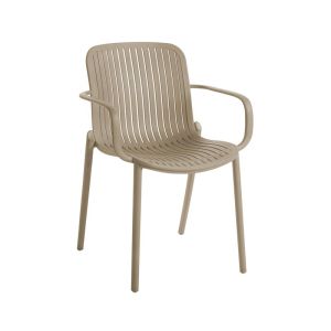 Polypropylene garden chair Iole khaki color 58X57X82CM