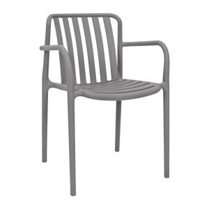 Sophia polypropylene garden chair with UV protection, dark gray color, 57X58X82CM