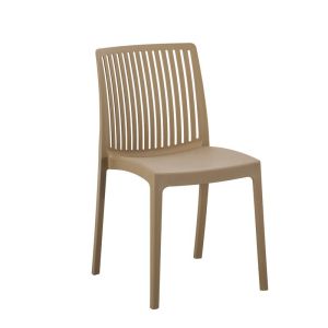 Polypropylene garden chair without armrests, with UV protection, khaki color 41X56X82CM