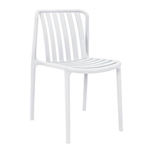 Sophia polypropylene garden chair without armrests with UV protection, white color 43X58X82CM