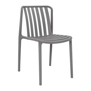 Sophia polypropylene garden chair without armrests with UV protection, dark gray color 43X58X82CM