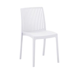 Garden chair made of polypropylene without armrests, with UV protection, white color, 41X56X82CM