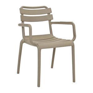Garden chair made of polypropylene Olivia with UV protection, khaki color 43X58X81CM