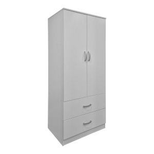 Double-wing wardrobe with 2 drawers Alvia white 80x51.5x180cm