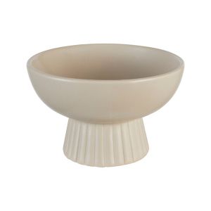 Decorative bowl Lorvion ceramic beige D22x14cm