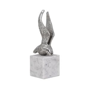 Decorative tabletop bird figurine, nickel color 8X6X20CM