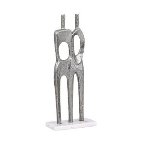 Decorative tabletop figurine human body nickel color 15X6X40CM