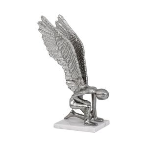 Decorative angel figure, nickel color 19X16X33CM