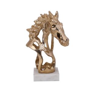 Decorative horse figurine, antique gold color 18X14X26CM
