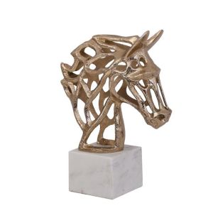 Decorative horse figurine, antique gold color 24X10X30CM
