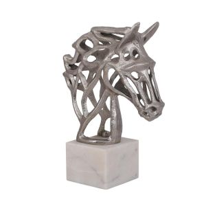 Decorative horse figure, nickel color 24X10X30CM