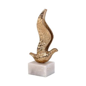 Decorative bird figure antique gold color 11X8X27CM
