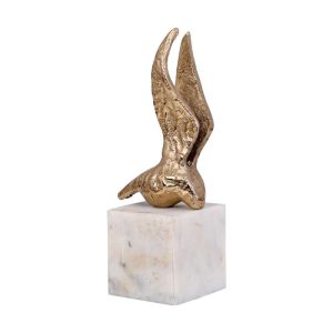 Decorative bird figure antique gold color 8X6X20CM