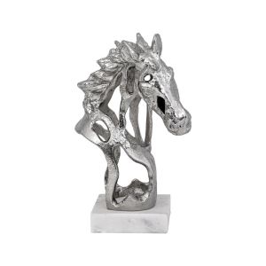 Decorative horse figurine, nickel color 18X14X26CM