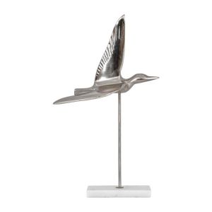 Decorative bird figurine nickel color 20X9X36CM