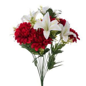 Decorative creamy-white lily bush