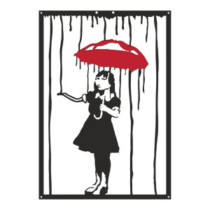 Wall decoration Raino black metal 35x0.15x50cm