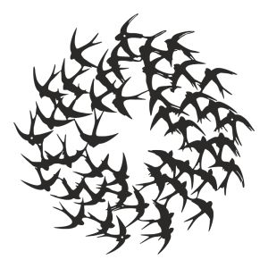 Wall decoration Swarm black metal D50x0.15cm