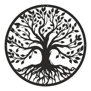 Wall decoration Treelife black metal D80x0.15cm