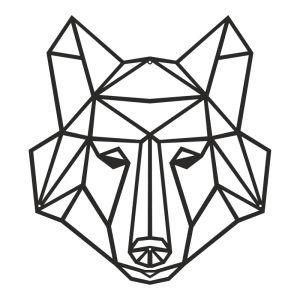 Wall decoration Wolfo black metal 40x0.15x40cm