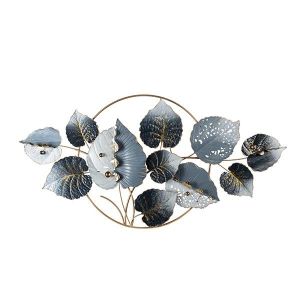 Decoration flowers metallic gold - blue 132.5X6X66.5CM