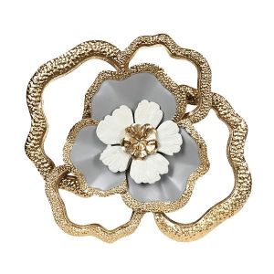 Decoration flowers metallic gold - blue 47.6X6X47CM