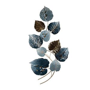 Decoration flowers metallic gold - blue 62X7.5X133CM