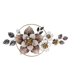 Decoration flowers metallic pink - beige - gold 120X8X59CM