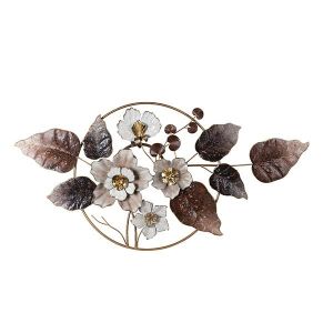 Decoration flowers metallic blue - pink - white 115.5X7X58CM