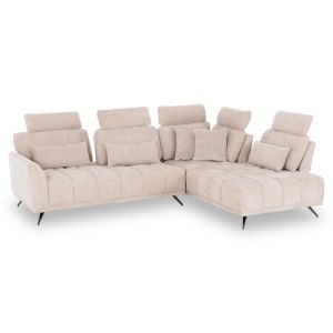 Десен ъглов 5-местен диван Myron SM3318.02R екру платов 290X110-225X110H