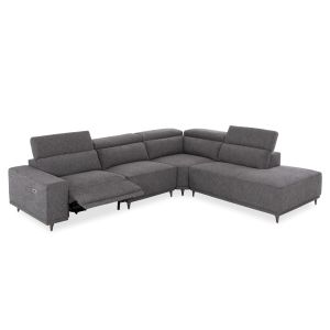 Десен ъглов 5-местен диван с регулираща се голема Lunaris SM3316.01R сив плат 307X267X94В