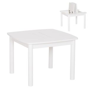 Children's table with storage space Ricki HM18339.03 MDF and birch wood in white 65X65X47 cm.