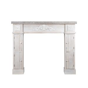 Deco wood fireplace, light gray, 120X23.5X101CM