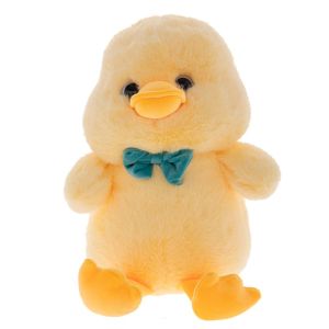 Yellow plush duck with light blue bow tie 28X43 53 cm