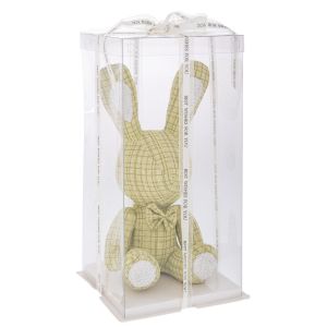 Green glitter fabric bunny 20X37 cm in a gift box