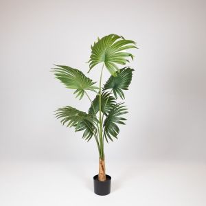 Artificial palm tree with plastic pot and blinds 140 cm