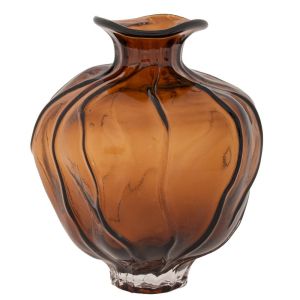 Кафява стъклена ваза D21X23 см